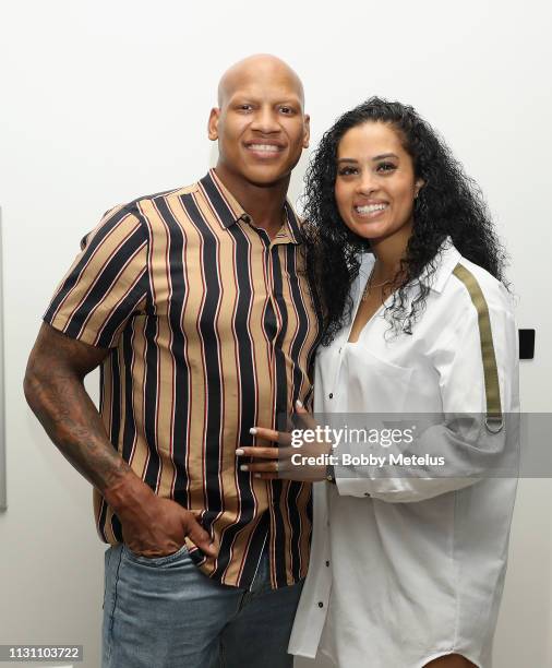 Ryan Shazier and Michelle Rodriguez attend the 6th Annual A Night On The Runwade at Aventura Mall on March 16, 2019 in Miami, Florida.