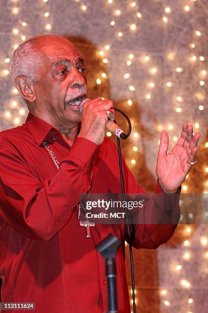 Walter Nunes de Abreu, better known as Walter Alfaiate, sings at a club in the Lapa district of Rio de Janeiro, January 14, 2006. Born June 7...