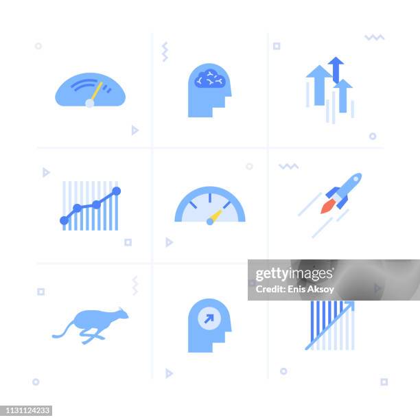 performance icon set - cheetah running stock illustrations