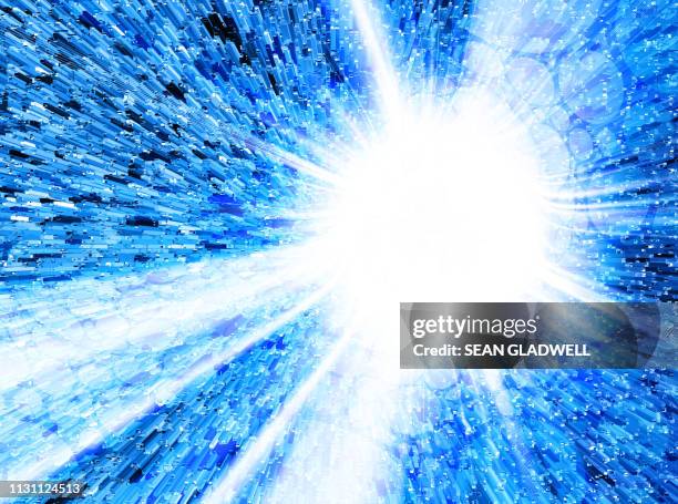 blue pixel cyber star - exploded view technology stock pictures, royalty-free photos & images