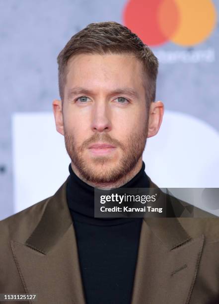 Calvin Harris attends The BRIT Awards 2019 held at The O2 Arena on February 20, 2019 in London, England.