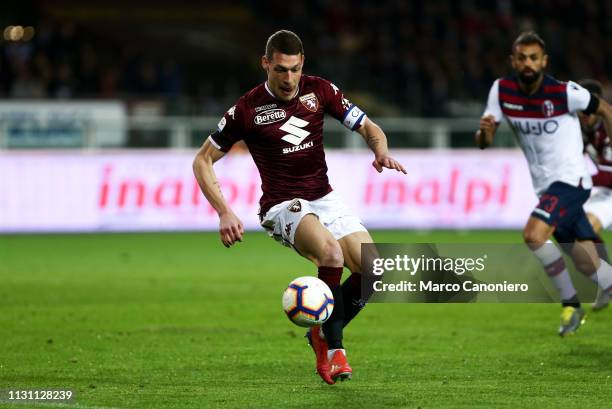 Andrea Belotti of Torino FC in action during the Serie A football match between Torino Fc and Bologna Fc. Bologna Fc wins 3-2 over Torino Fc.