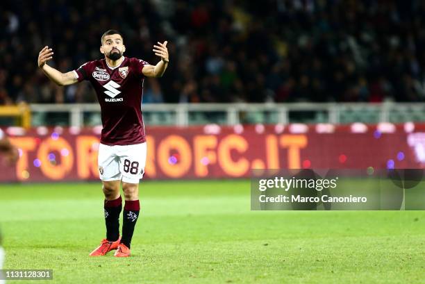 Tomas Rincon of Torino FC gestures during the Serie A football match between Torino Fc and Bologna Fc. Bologna Fc wins 3-2 over Torino Fc.