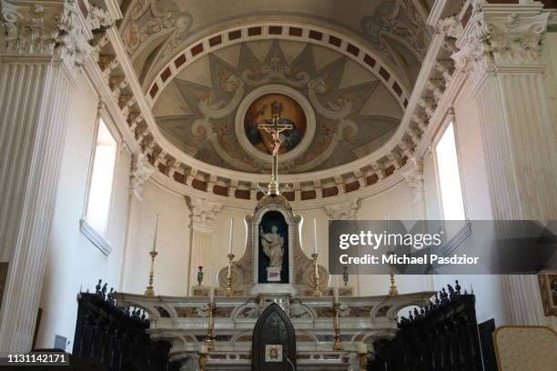 altar at cathedral san pietro - tempio pausania stock pictures, royalty-free photos & images