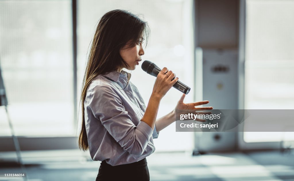 Public Speaker at a Conference