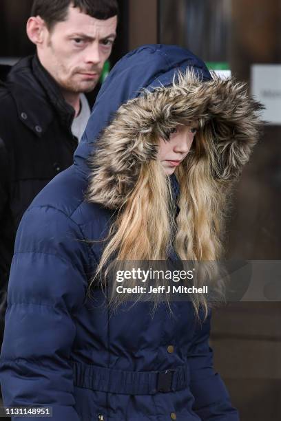 Alesha MacPhail's mother Georgina Lochrane at Glasgow High Court on February 21, 2019 in Glasgow, Scotland. Six year old Alesha MacPhail was found...