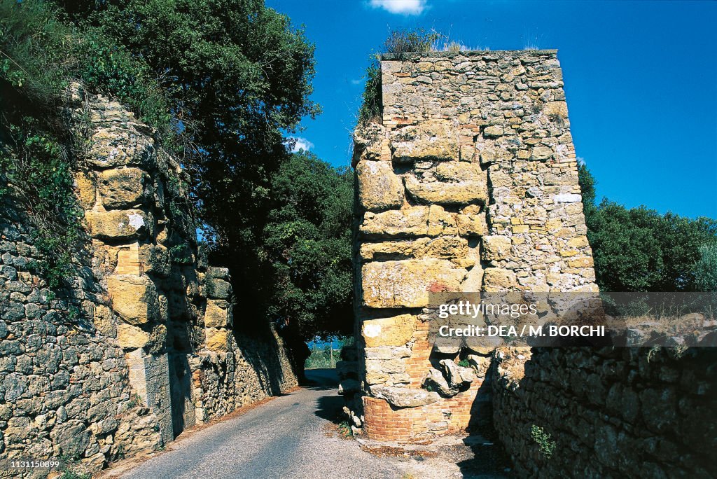 Porta Diana and part of Etruscan walls, Volterra