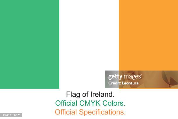 irish flag (official cmyk colours, official specifications) - dublin stock illustrations