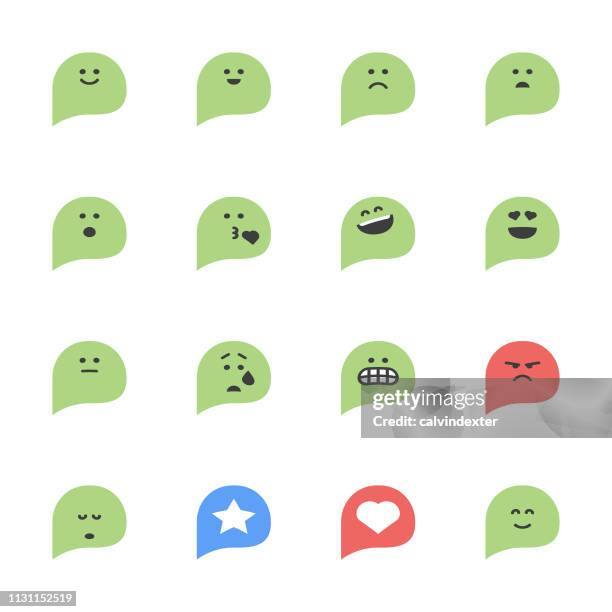 emoticons speech bubbles - love hate relationship stock illustrations