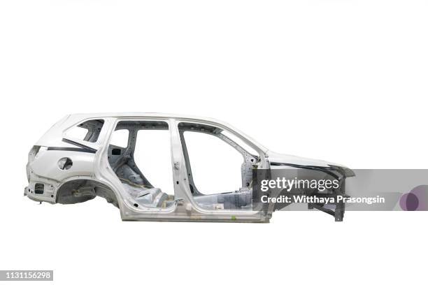 body of a car under the white background - car white background stockfoto's en -beelden