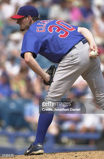 Starting Pitcher Matt Clement of the Chicago Cubs looks in for the sign during the game against the Chicago White Sox on June 30, 2002 at Comiskey...