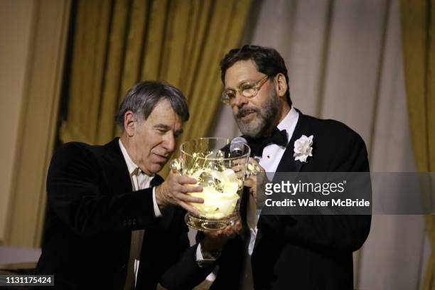 Stephen Schwartz and David Staller during the Gingold Theatrical Group's Golden Shamrock Gala at 3 West Club on March 16, 2019 in New York City.