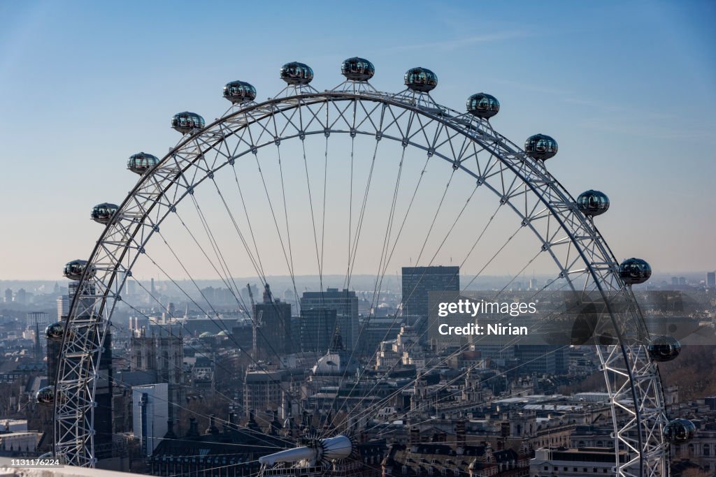 Feche acima do olho de Londres