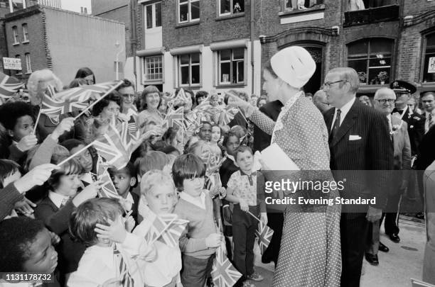 Princess Alexandra, The Honourable Lady Ogilvy, meeting fans, UK, 3rd September 1975.