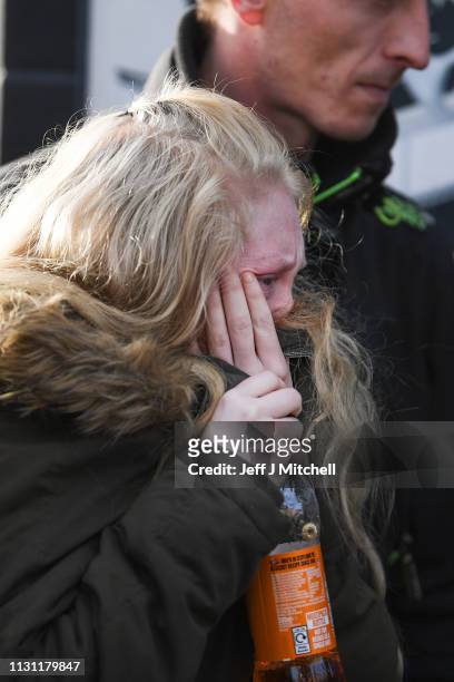 Alesha MacPhail's mother, leaves Glasgow High Court following the verdict delivered on February 21, 2019 in Glasgow, Scotland. A 16-year-old boy has...