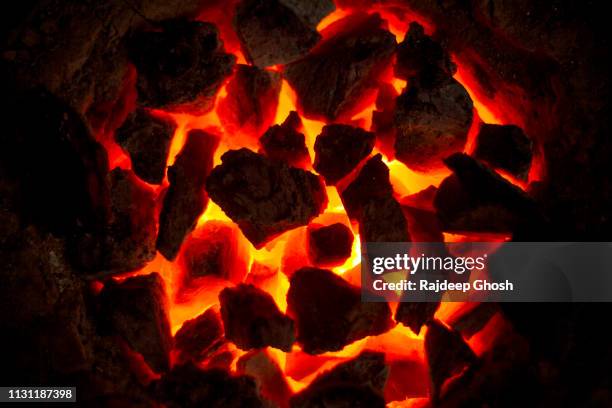 burning coal oven - coal foto e immagini stock