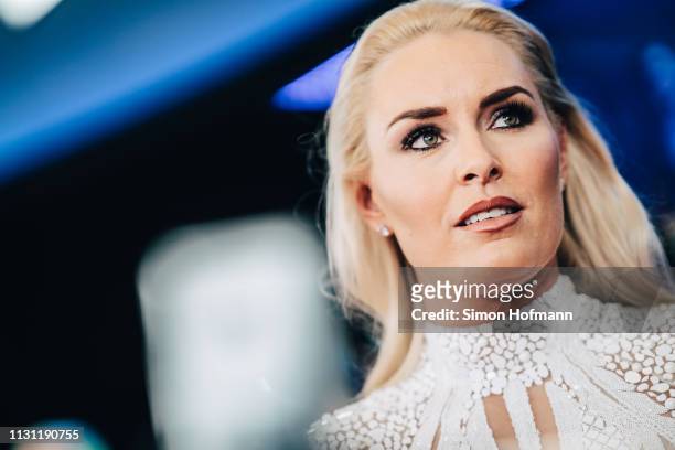 Laureus World Comeback Of The Year 2019 Nominee Lindsey Vonn arrives during the 2019 Laureus World Sports Awards at the Salle des Etoiles, Sporting...