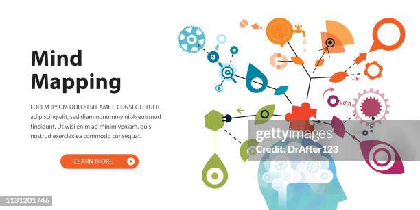 mind mapping web template - voice control technology stock illustrations