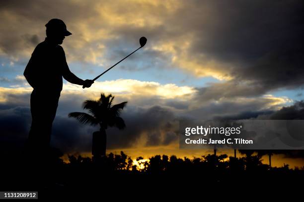 Derek Fathauer looks on from the first tee during the first round of the Puerto Rico Open at Coco Beach Golf and Country Club on February 21, 2019 in...