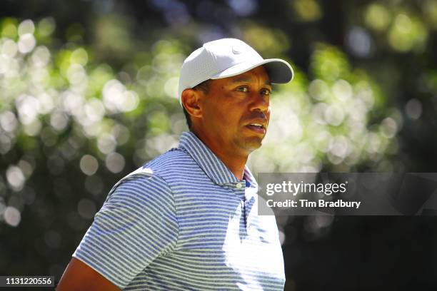 Tiger Woods of the United States walks on the third hole during the first round of World Golf Championships-Mexico Championship at Club de Golf...