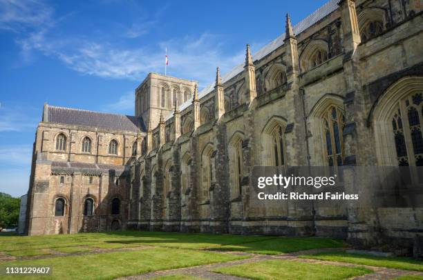 winchester cathedral - normans stock-fotos und bilder