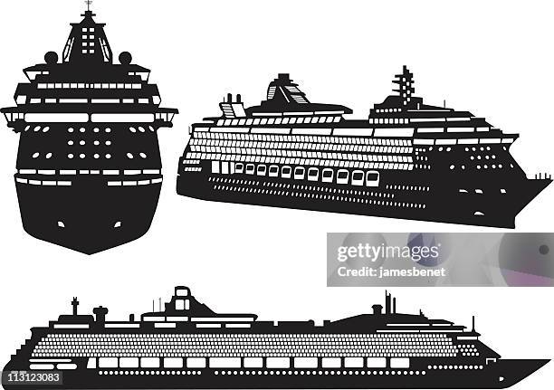 cruise ships (vector) - cruise ship stock illustrations