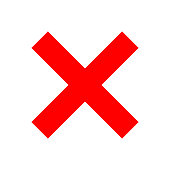 Check marks - red cross icon simple - vector