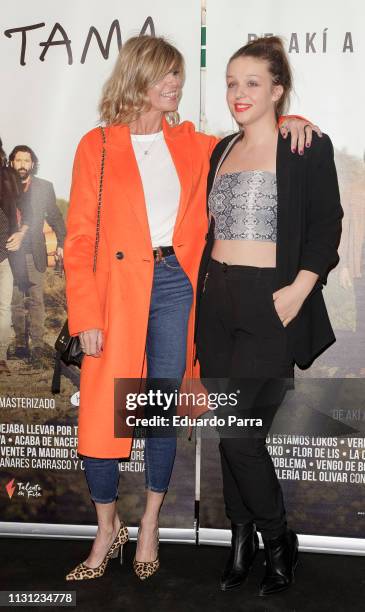 Arancha de Benito and daughter Zayra Gutierrez attend the Ketama new album "De aki a Ketama" at Palacio de la Prensa cinema on February 21, 2019 in...