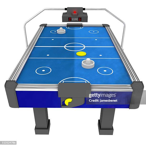 air hockey table front (isolated) - air hockey puck stock pictures, royalty-free photos & images