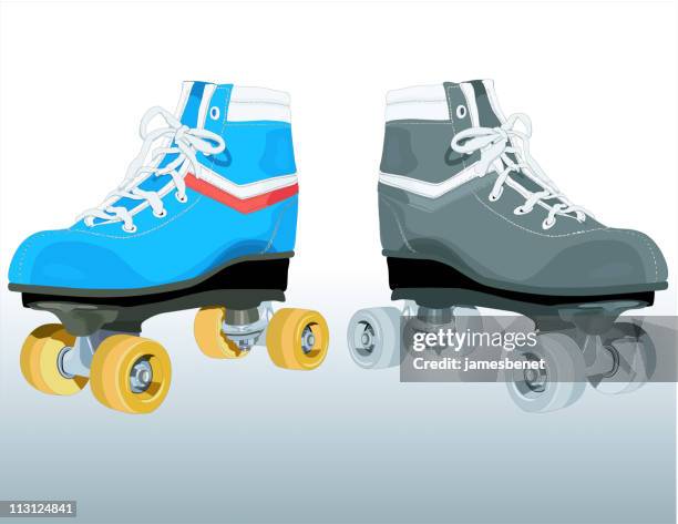 roller skates (vector) - roller skating stock illustrations