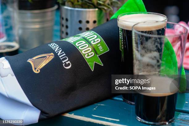 Guinness hat and a pint of Guinness seen during the celebration. St. Patrick's day was celebrated for the ninth time in the Dutch city of The Hague....