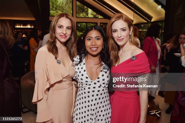 Marina de Tavira, Yalitza Aparicio and Jaime Ray Newman attend Diane von Furstenberg with The Academy Museum Celebrates Female Oscars Nominees at...