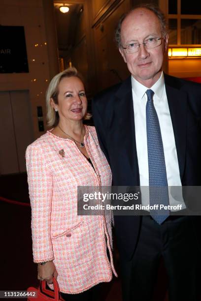 Yves de Gaulle and his wife Laurence de Gaulle attend the "Fondation Prince Albert II De Monaco" Evening at Salle Gaveau on February 21, 2019 in...