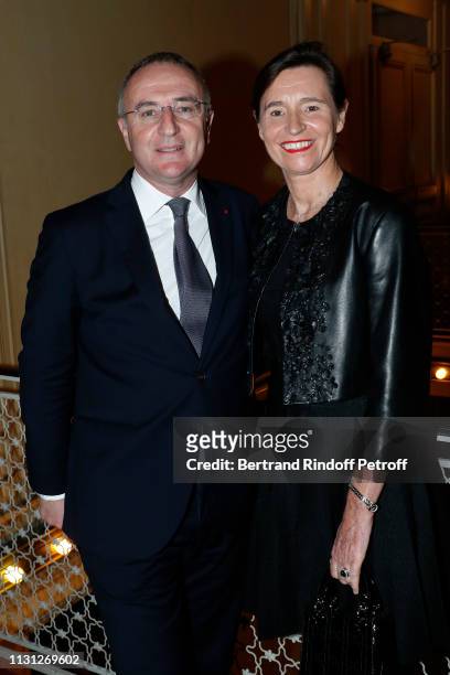 Marc-Antoine Jamet and his wife attend the "Fondation Prince Albert II De Monaco" Evening at Salle Gaveau on February 21, 2019 in Paris, France.