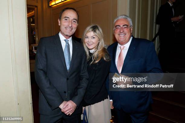 Herve Michel-Dansac, Sonia Poniatowski and Jean-Michel Aubrun attend the "Fondation Prince Albert II De Monaco" Evening at Salle Gaveau on February...