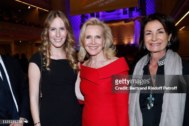 Charlotte Bouygues, Melissa Bouygues and Valerie Breton attend the "Fondation Prince Albert II De Monaco" Evening at Salle Gaveau on February 21,...