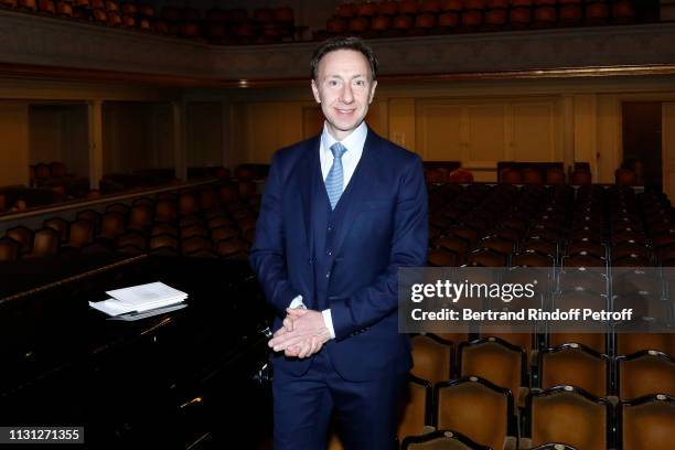 Stephane Bern attends the "Fondation Prince Albert II De Monaco" Evening at Salle Gaveau on February 21, 2019 in Paris, France.