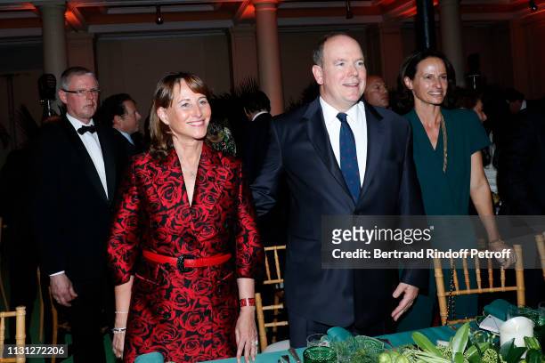 Prince Albert II De Monaco and Segolene Royal attend the "Fondation Prince Albert II De Monaco" Evening at Salle Gaveau on February 21, 2019 in...
