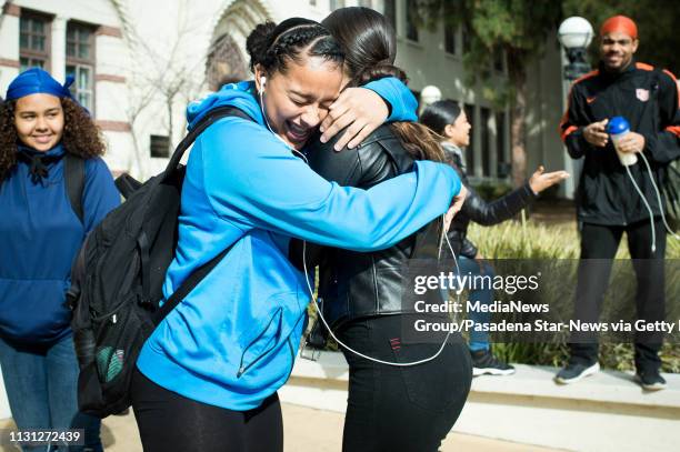 John Muir High School students walkout to protest the school"u2019s ban on durags on Wednesday, February 20, 2019. Black Student Union students say...