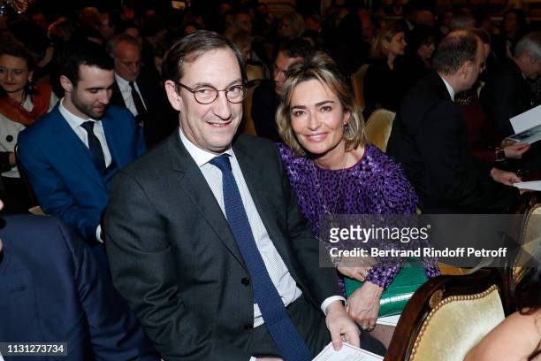 Nicolas Bazire and his wife Fabienne Bazire attend the "Fondation Prince Albert II De Monaco" Evening at Salle Gaveau on February 21, 2019 in Paris,...