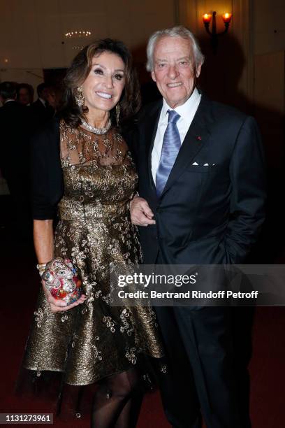 Francois Lafon and a guest attend the "Fondation Prince Albert II De Monaco" Evening at Salle Gaveau on February 21, 2019 in Paris, France.