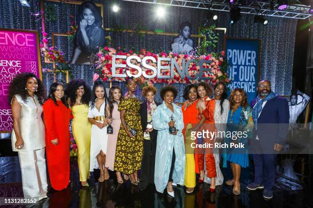 Kelly Rowland, Essence Communications President Michelle Ebanks, Essence Chief Content & Creative Officer Moana Luu, Sanaa Lathan, honoree Regina...