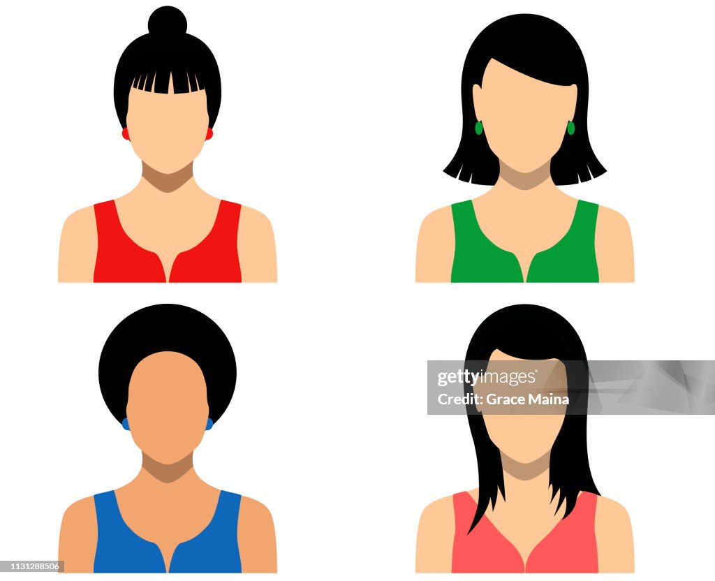 Women Blank Faces Icons