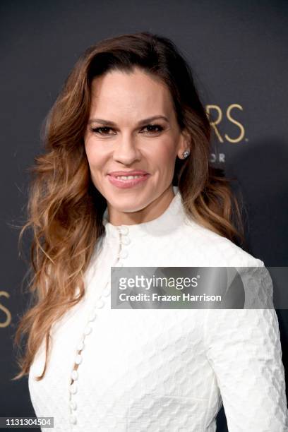 Hilary Swank attends the Cadillac celebrates The 91st Annual Academy Awards at Chateau Marmont on February 21, 2019 in Los Angeles, California.