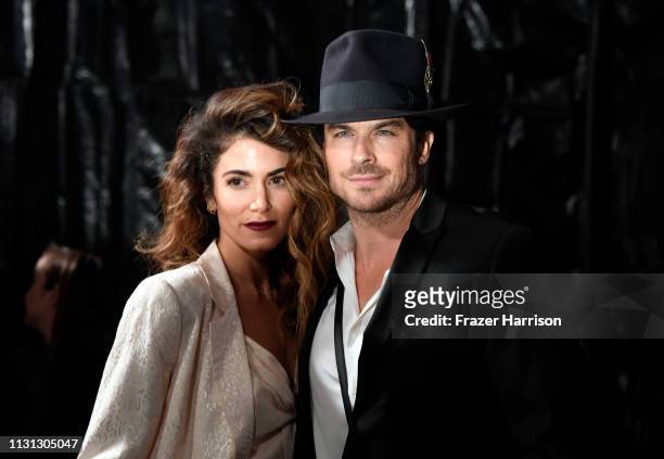 Nikki Reed and Ian Somerhalder attend the Cadillac celebrates The 91st Annual Academy Awards at Chateau Marmont on February 21, 2019 in Los Angeles,...