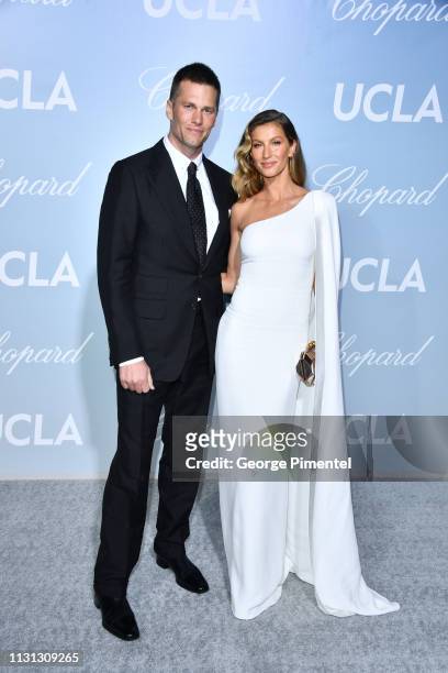 Tom Brady and Gisele Bündchen arrives at the 2019 Hollywood For Science Gala at Private Residence on February 21, 2019 in Los Angeles, California.