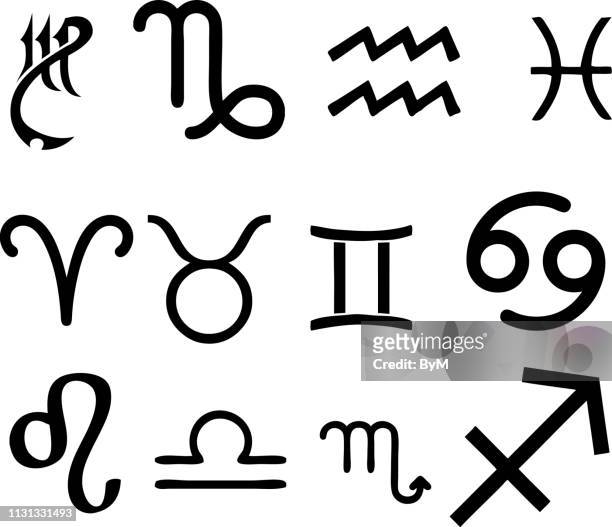 zodiac signs symbols tattoos vector set - virgo stock illustrations