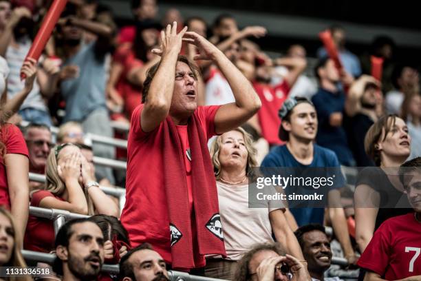 spectateurs regardant le match de football - déception photos et images de collection