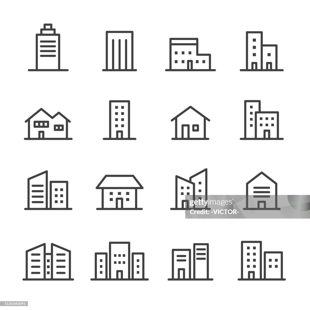 Icone degli edifici - Serie Line