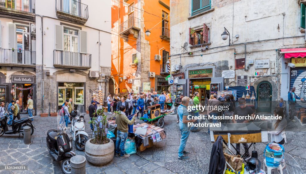The corner between Via San Gregorio Armeno and Via San Biagio dei Librai